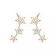 Σκουλαρίκια με Τρία Αστέρια καί Λευκά Ζιργκόν Επίχρυσα Ασημένια 925 - Beautylook